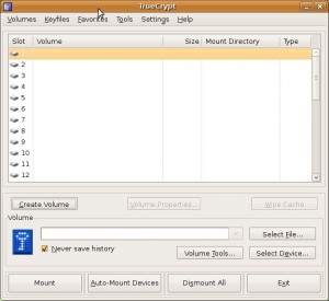 Truecrypt appena avviato