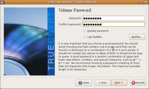 Scelta della password di cifratura