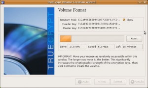 Formattazione del file contenitore cifrato