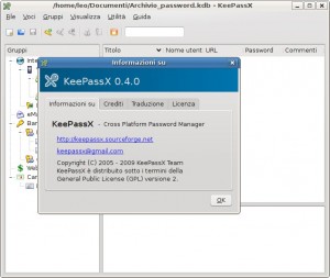 KeePassX è un portafoglio cifrato multipiattaforma